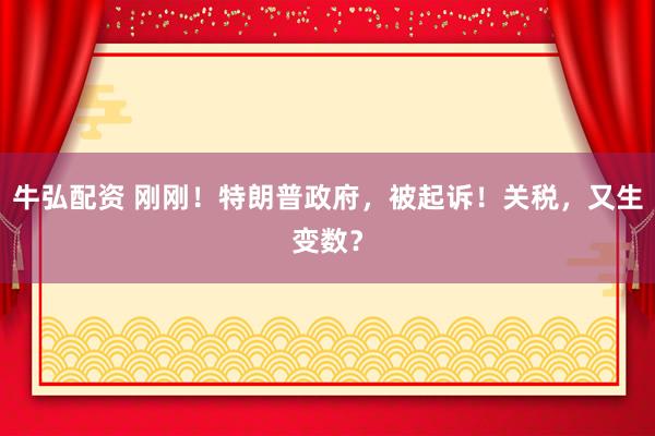 牛弘配资 刚刚！特朗普政府，被起诉！关税，又生变数？