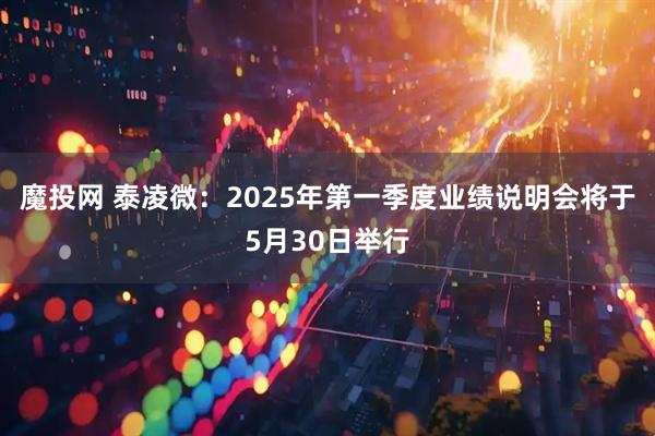 魔投网 泰凌微：2025年第一季度业绩说明会将于5月30日举行